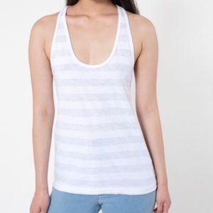 7/$25 American Apparel Gray White striped tank top